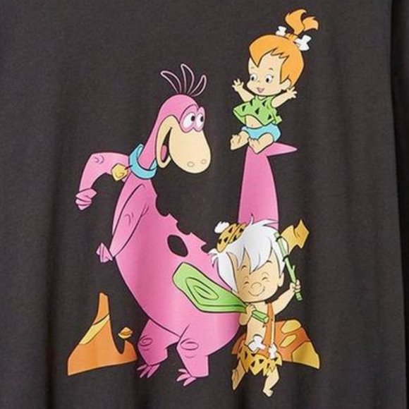 ❤️NWT VINTAGE TORRID TEE - FLINTSTONES LONG SLEEVE -PEBBLES, DINO GRAPHIC SHIRT - Picture 2 of 8
